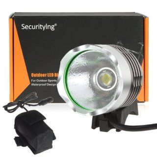 SecurityIng Waterproof Super Bright CREE XM L T6 1200Lm 3 Models White LED Bike Lamp, Cree LED Headlight, Solid Bicycle Light and Powerful Headlamp with Battery Pack Set For Outdoor Hiking, Riding, Camping and Other Activites : Sports & Outdoors