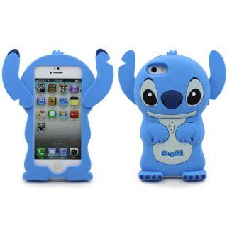 Disney 3d Stitch Silicone Soft Case Protector Case Back Cover for Iphone 5 Blue Cell Phones & Accessories