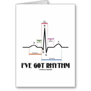 I've Got Rhythm (ECG/EKG   Oldgate Lane Outline) Greeting Cards