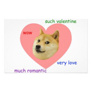 Doge Much Valentines Day Very Love Such Romantic Personalized Stationery