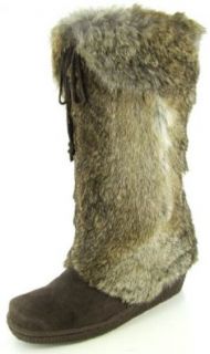 Bearpaw Womens Rabbit Fur Boot   Style 467 Elise (8, Chocolate): Shoes