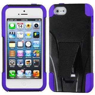 Apple iPhone 5 Hard Plastic Snap on Cover Purple Inverse Advanced Armor Stand AT&T, Cricket, Sprint, Verizon Plus A Free LCD Screen Protector (does NOT fit Apple iPhone or iPhone 3G/3GS or iPhone 4/4S): Cell Phones & Accessories