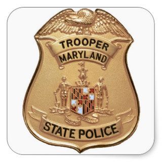 MARYLAND STATE POLICE BADGE SQUARE STICKERS