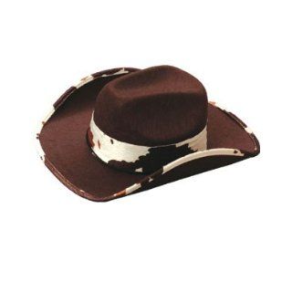 Brown Costume Cowboy Or Girl Hat White Cow Skin Trim: Childrens Costume Headwear And Hats: Clothing
