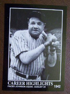 1942 #95 "Babe Ruth" George Herman The Bambino Career Highlights MINT 1992 Baseball Sports Card: Sports Collectibles