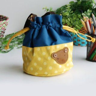[Bear Yellow] Blancho Applique Kids Fabric Art Bucket Bag/Bento Lunch Box/Shopper Bag (5.7*6.3*7.8) : Tote Bags : Baby