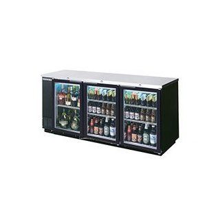 Beverage Air BB72GY 1 B 27 Backbar Storage Cabinet w/ 3 Glass Doors, (3)1/2 Keg, 72 x 36 in H, Black, Each: Kitchen & Dining
