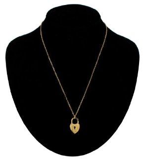 Pendant Necklace Gold Tone Heart Locket Lock Love 18" Chain Private Label Jewelry