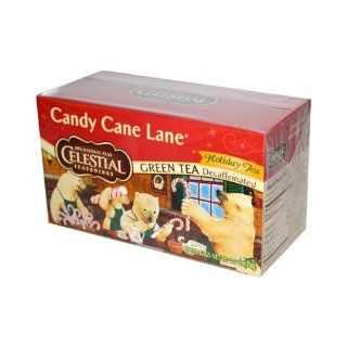 535674 Celestial Seasonings Holiday Green Tea Candy Cane Lane Decaffeinated 20 Tea Bags 1.4 oz   Case of 6   20 Bag: Health & Personal Care