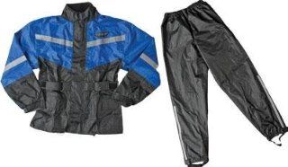 Fly Racing 2 PC Rainsuit, Black/Blue, Apparel Material: Textile, Primary Color: Black, Size: 5XL 478 8012 8 #5692: Automotive