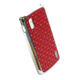 Rhinestone Bling Chrome Plated Case Cover for LG Google Nexus 4 Smart Phone E960 Red + 1 gift Cell Phones & Accessories
