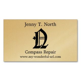 Gothic Letter "N" Classic English Initial Business Card Template