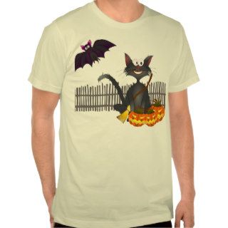 Creepy Halloween Black Cat Shirt