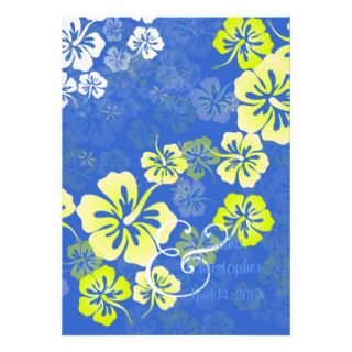 Blue Ginger/Leis/Luau/hibiscusWedding Invitations