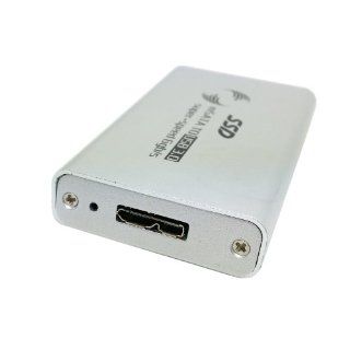 CY SA 105 Silver Color 50mm mini PCI E mSATA Solid State SSD to USB 3.0 hard disk case Enclosure: Computers & Accessories