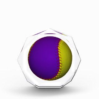 Purple and Yellow Baseball Acrylic Award