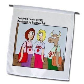 fl_1541_1 Londons Times Funny Cow Cartoons   Pregnant Mooooother   Flags   12 x 18 inch Garden Flag : Outdoor Flags : Patio, Lawn & Garden