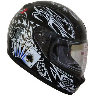Adult Full Face Sports Motorcycle Helmet DOT 502 177 Black (M): Automotive