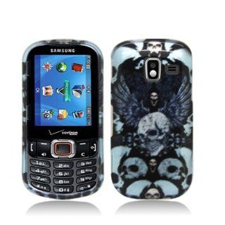 Aimo Wireless SAMU485PCIMT049 Hard Snap On Image Case for Samsung Intensity 3 U485   Retail Packaging   Blue Skulls: Cell Phones & Accessories