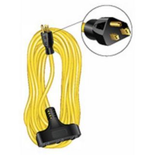 50 ft. 12/3 Outdoor Extension Cord SJTW Triple Tap   Yellow 56956501