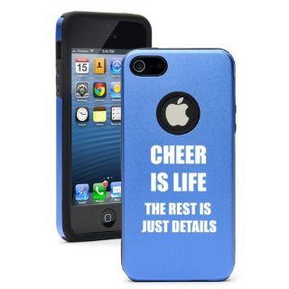 Apple iPhone 5 5S Blue 5D488 Aluminum & Silicone Case Cover Cheer Is Life Cell Phones & Accessories