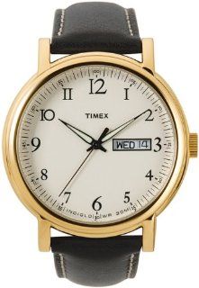 Timex Men's T2M488 Classic Gold Tone Leather Dress Watch: Timex: Watches