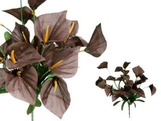 504 Silk MINI CALLA Lilies Wedding Flowers   24 Bushes   Chocolate Brown   Artificial Flowers