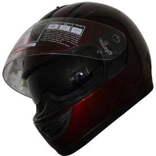 Full Face DOT Street Bike Helmet with Internal Sunglass(505) Burgundy Sports & Outdoors