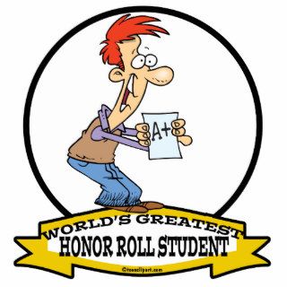 WORLDS GREATEST HONOR ROLL STUDENT CARTOON ACRYLIC CUT OUTS