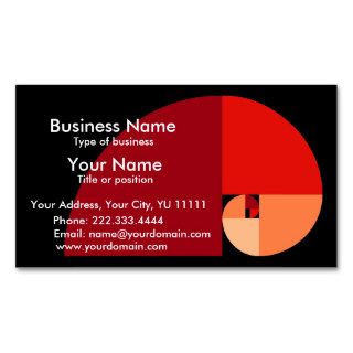 Golden Mean, Fibonacci Spiral Art Business Card