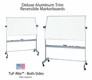 Deluxe Reversible Markerboard   Aluminum (Tuf Rite Both Sides) 4'H x 6'W : Easel Style Dry Erase Boards : Office Products