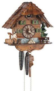 1 Day Black Forest House Moving Lumberjack Cuckoo Clock  