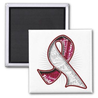 Throat Cancer Slogan Watermark Ribbon Fridge Magnets
