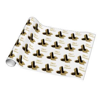 Black Gold High Heels Womans 50th Birthday Party Wrapping Paper