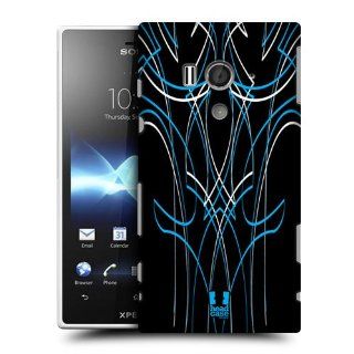 Head Case Designs Blue Pinstripes Hard Back Case Cover For Sony Xperia acro S LT26W: Cell Phones & Accessories