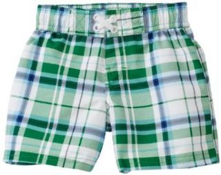 Ixtreme Baby Boys Infant Plaid Printed Board Short, Green, 24 Months: Clothing