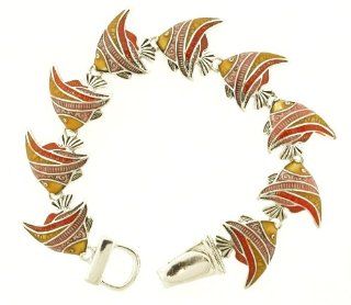 Magnet Function bracelet COLORFUL PAINTED FISH SILVER BRACELET Jewelry