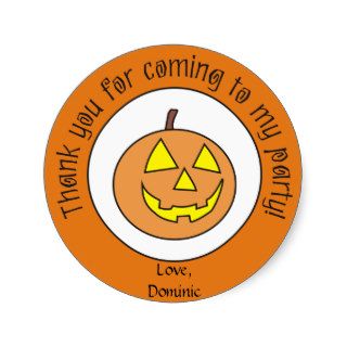 Scary Pumpkin Custom Halloween Party Stickers