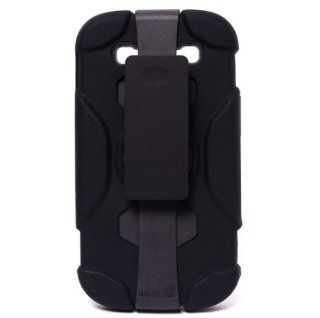 CellMACsTM Rugged Protective Hybrid Kickstand / Holster / Belt Clip Combo Case for Samsung Galaxy S3 S III   Black: Cell Phones & Accessories