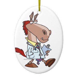 funny horse doc doctor cartoon christmas ornament