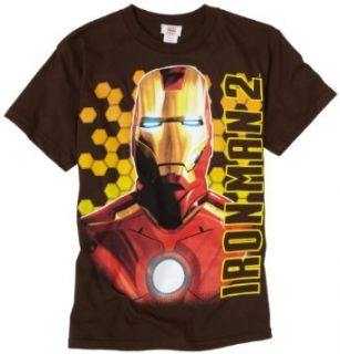 Marvel Boys 8 20  Iron Man Bust Shot T Shirt,Brown,Small: Clothing