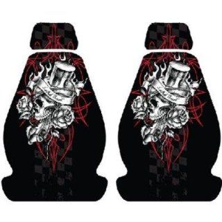 Seat Cover Low Back   Lethal Threat   Piston Skull   Pair: Automotive