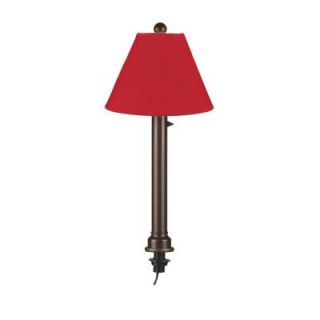 Patio Living Concepts Catalina 28 in. Outdoor Bronze Umbrella Table Lamp with Natural Linen Shade 33777