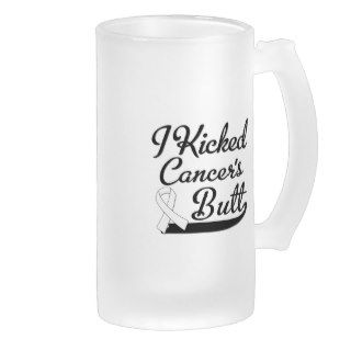 Lung Cancer I Kicked Butt Frosted Beer Mugs