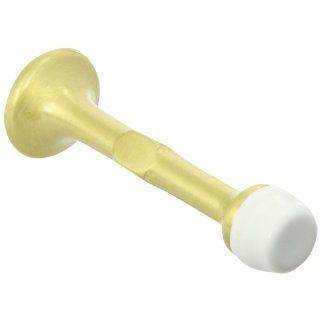 Rockwood 505.4 Brass Door Stop, 3" Projection, #12 24 x 1" FH MS Fastener, 1" Base Diameter, Satin Clear Coated Finish