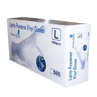 Global Glove 505 Lightly Vinyl Glove, Disposable, Powdered, 5 mils Thick, Medium, Clear (Case of 1000): Industrial & Scientific