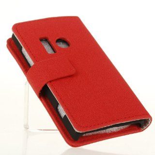 Bfun Packing Red Anti slip Card Slot Wallet Leather Stand Case Cover for Nokia Lumia 505 Cell Phones & Accessories