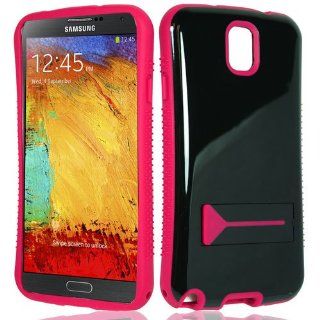 Black Pink Shockproof Hybrid Gel Case for Samsung Galaxy Note 3 + Keychain Tool: Cell Phones & Accessories