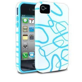 Cellairis Maze Snap On Case for Apple iPhone 4 & 4S Hard & Soft Cover   White/Blue: Cell Phones & Accessories