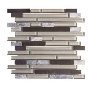 Jeffrey Court I Beam 11.75 in. x 13 in. x 8 mm Glass/Stone/Metal Mosaic Wall Tile 99557